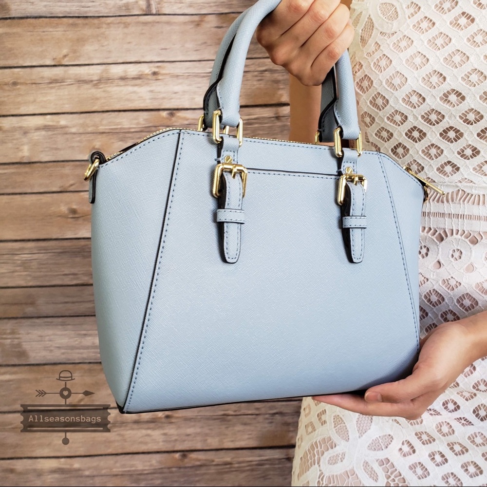 NWT Michael Kors Ciara Medium Satchel pale Blue - Picture 3 of 8